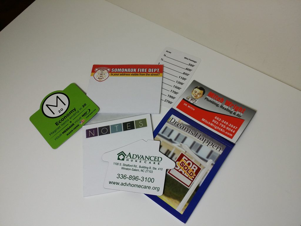 Business card magnets - great for in home advertising